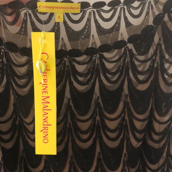 CATHERINE MALANDRINO Brown Tulle Embroidered - Picture 4 of 4